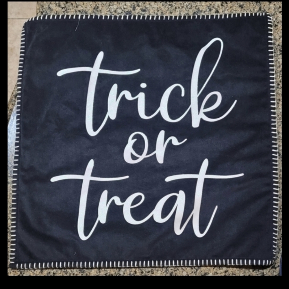 20.5" "Trick or treat" square throw pillow covers/cases/pillowcases- Sold sep.
